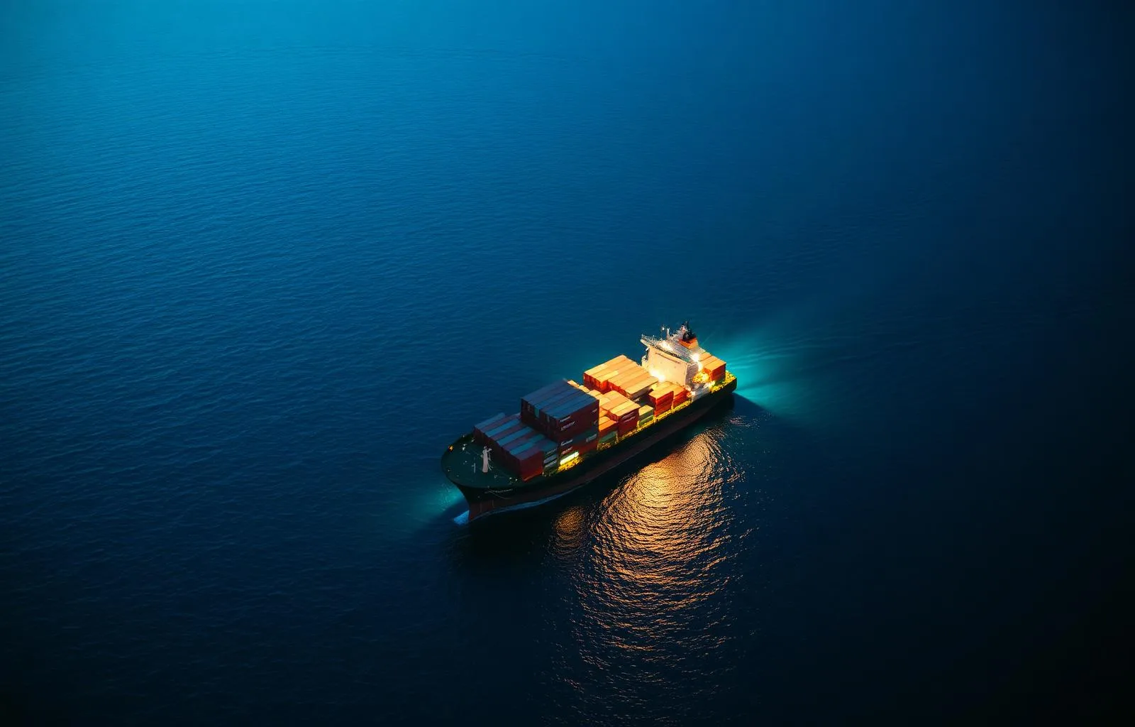 Container ship at sea